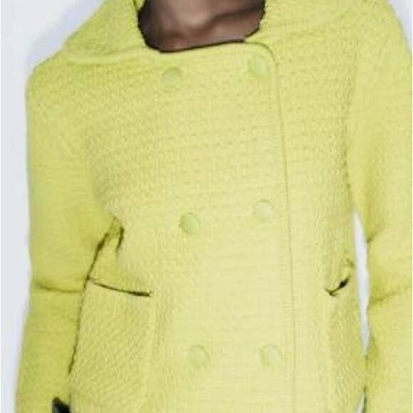 ZARA CHUNKY KNIT PETER PAN COLLAR CARDIGAN - Picture 4 of 7